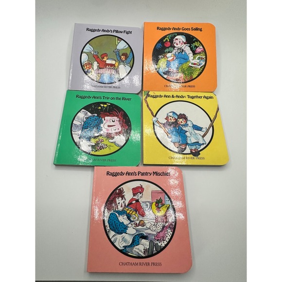 Chatham River Press Other - Vintage 1984 Raggedy Ann and Andy Board Books Set of 5 Chatham River Press